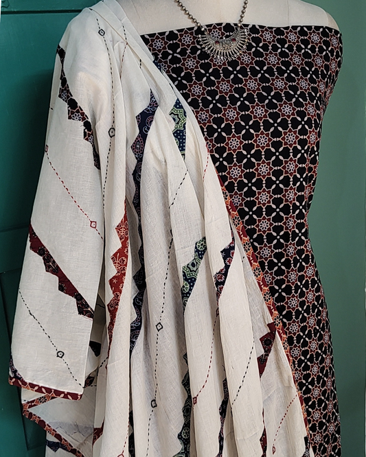 Black Ajrakh Salwar Suit