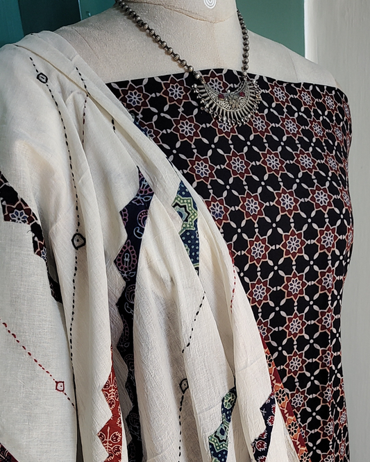 Black Ajrakh Salwar Suit