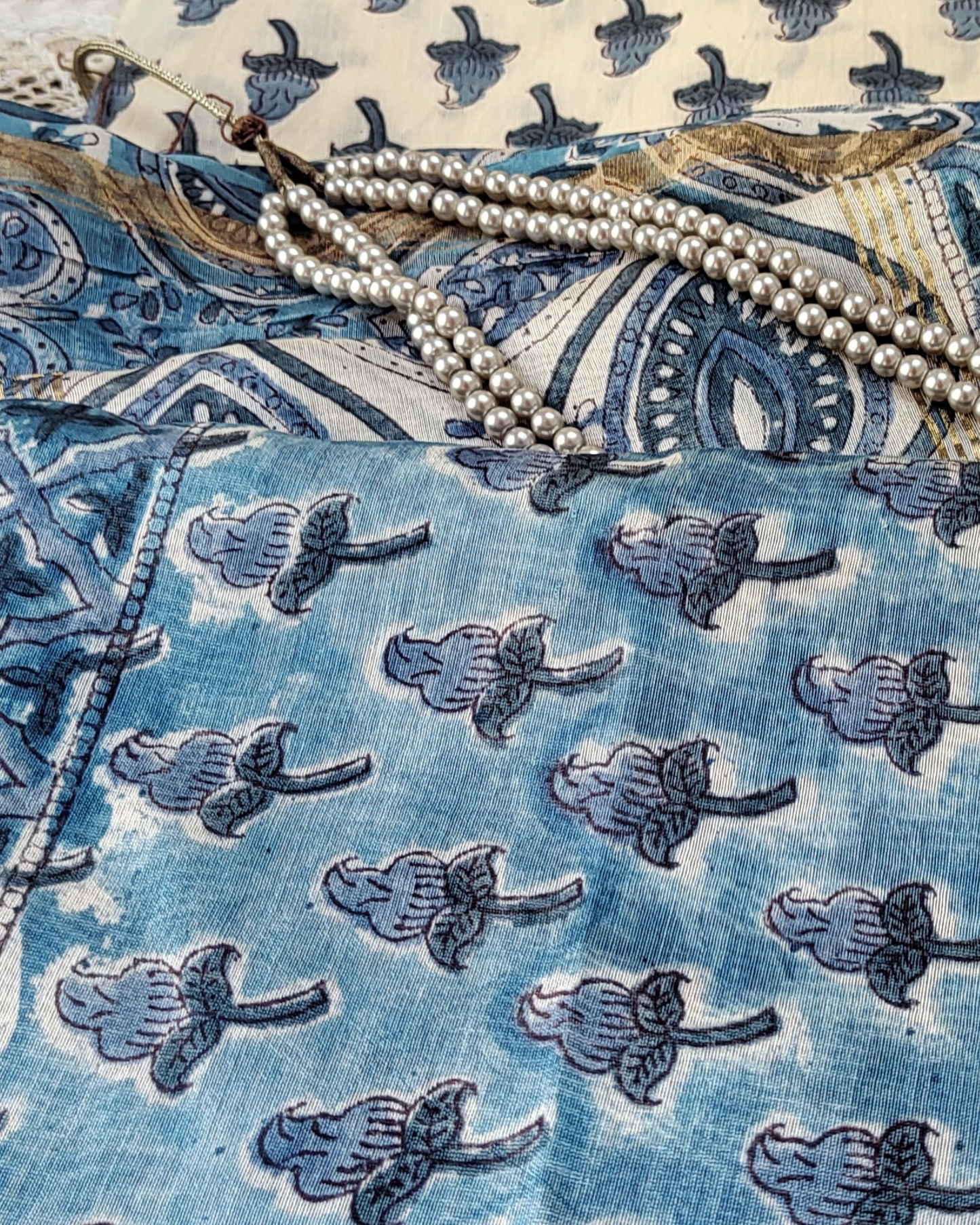 Blue Chanderi Silk Cotton Salwar Suit