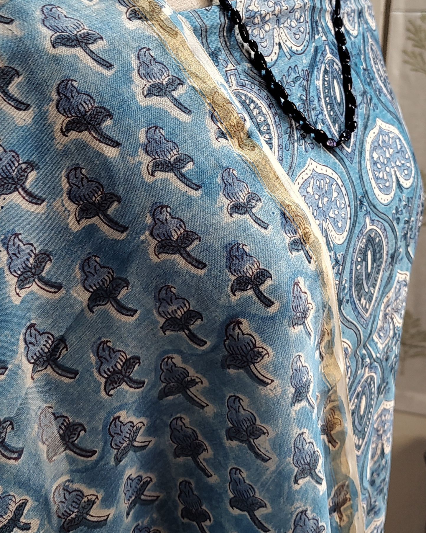 Blue Chanderi Silk Cotton Salwar Suit