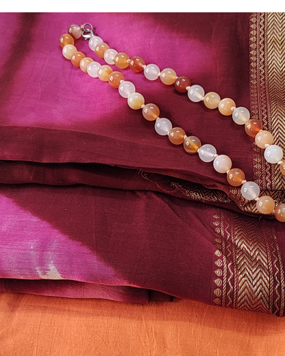 Magenta Maroon Maheshwari Silk Cotton Salwar Suit