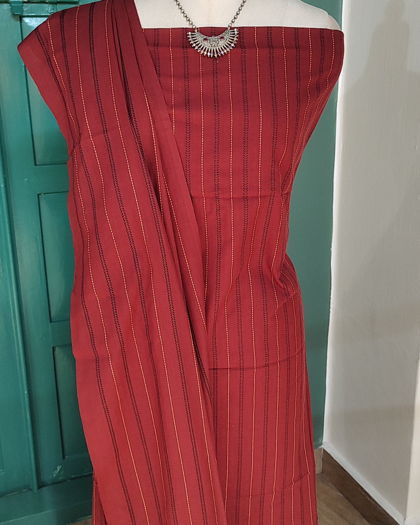 Red Kalamkari Salwar Suit