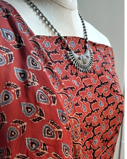 Red Modal Silk Salwar Suit