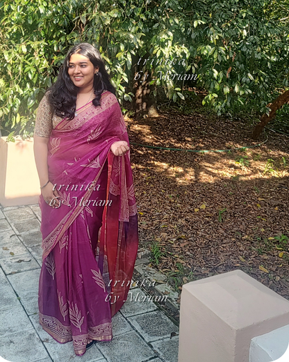 Dark Magenta Silky Kota Saree