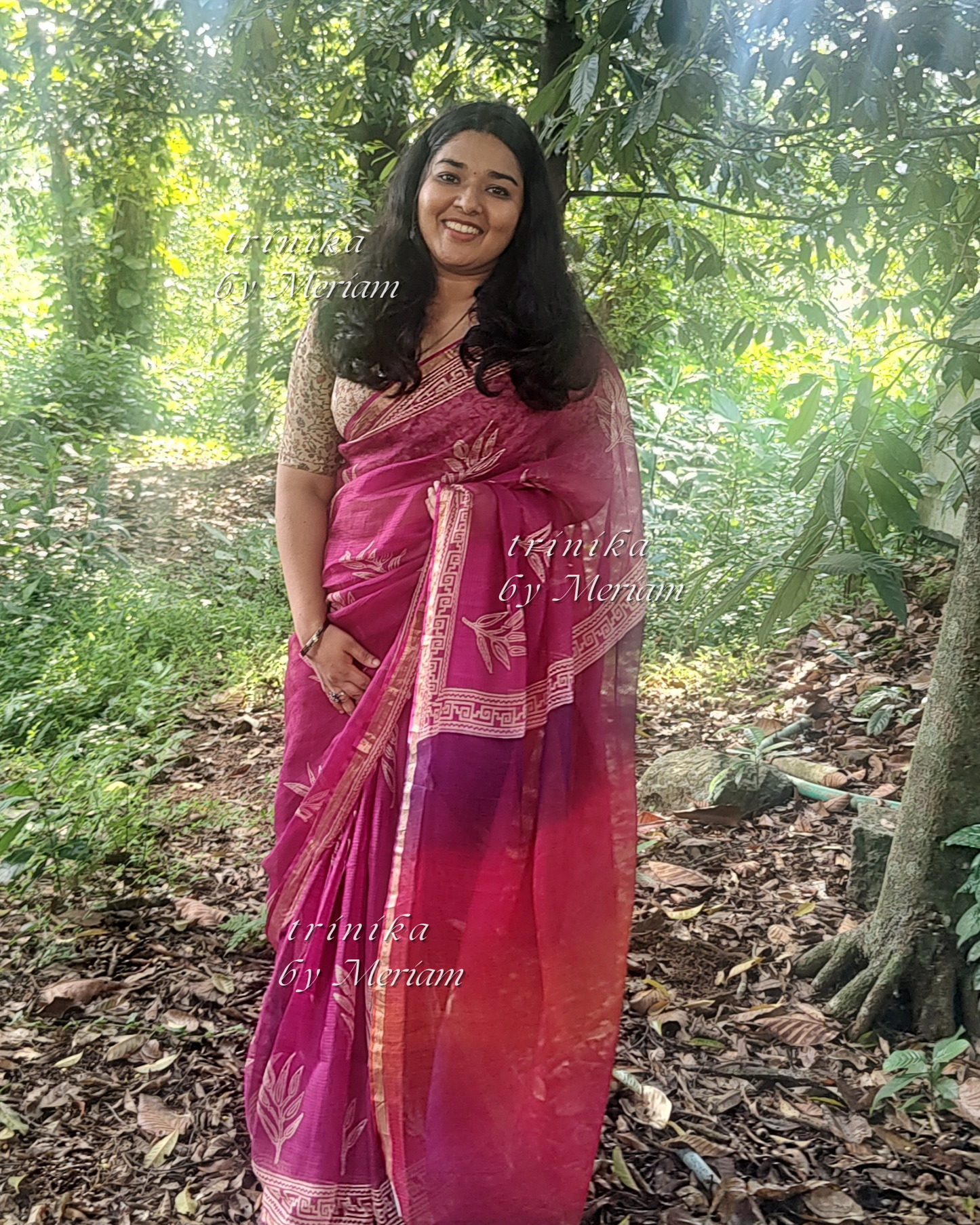 Dark Magenta Silky Kota Saree