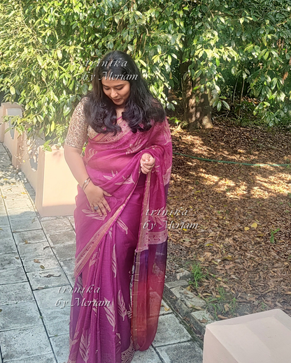 Dark Magenta Silky Kota Saree