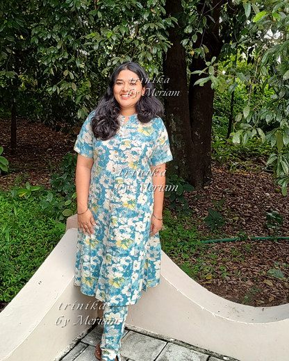 Blue Floral Co-ord Set