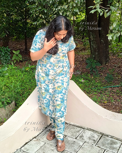 Blue Floral Co-ord Set